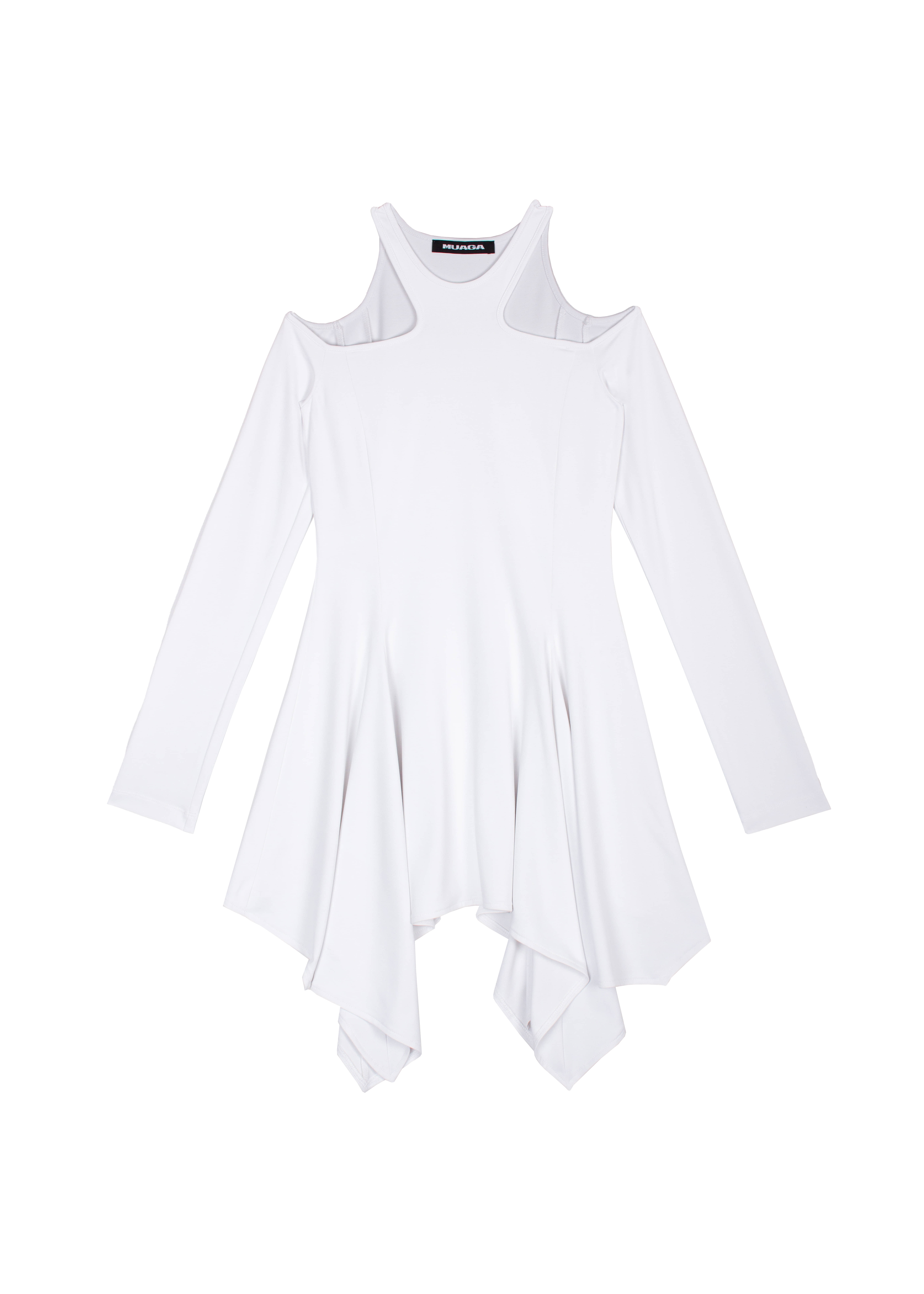 Open Shoulder Dress (White)