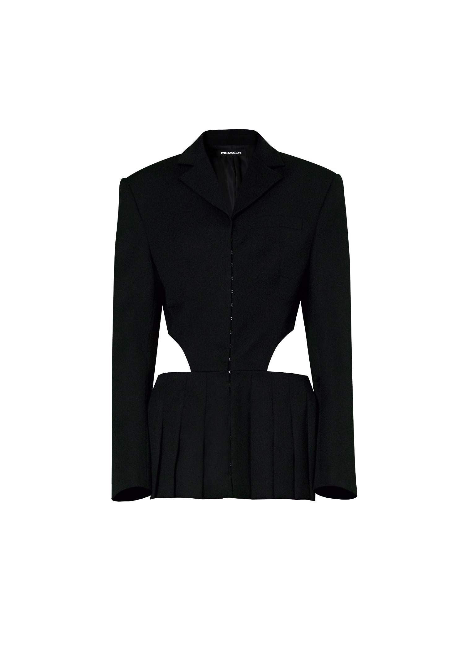 Pleated Skirt Blazer (Black)