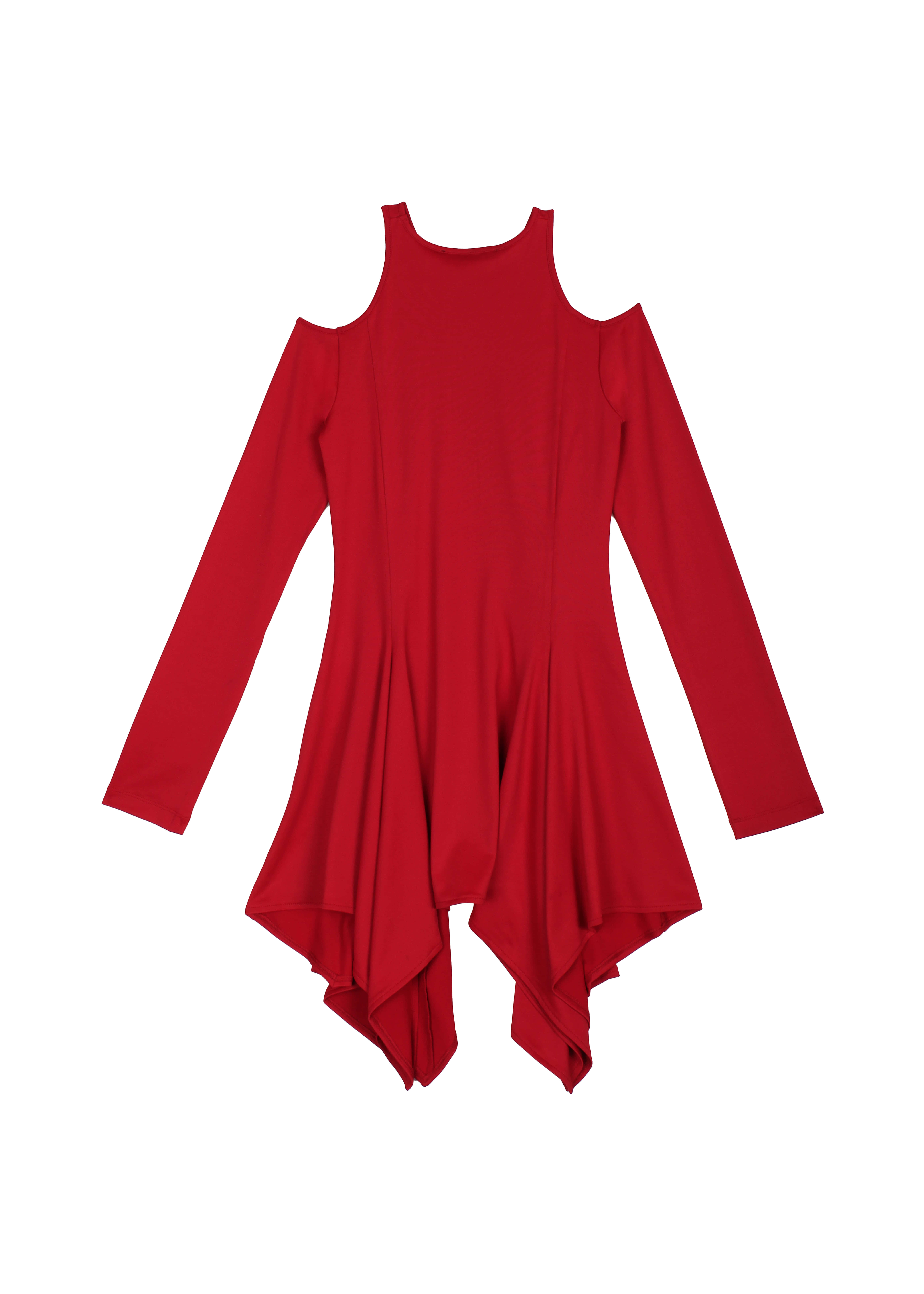 Open Shoulder Dress (Red)